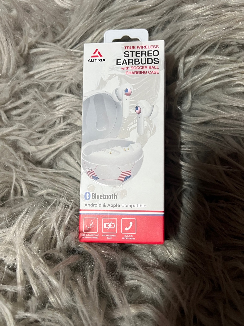 White True Wireless Stereo Earbuds with Soccer Ball Charging Case